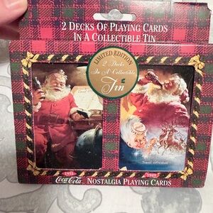 1997 Coca-Cola Nostalgic Santa Playing Cards in Collectible Tin